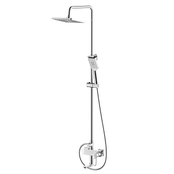 RS46 Смеситель для ванны, корот.пов излив верхн.лейка "Троп.дождь", р/ОД, хром, ROS, RS46-46