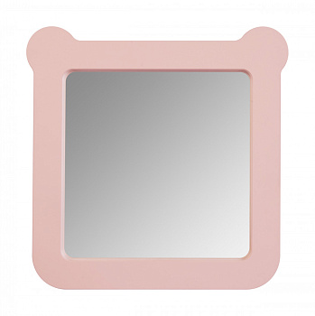 Зеркало КАСПЕР МИШКА, квадратное, розовый матовый