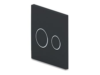 Клавиша смыва АНИ Пласт WP2430 для системы инсталляции Компакт матовая черная с хромированным обрамлением круглая