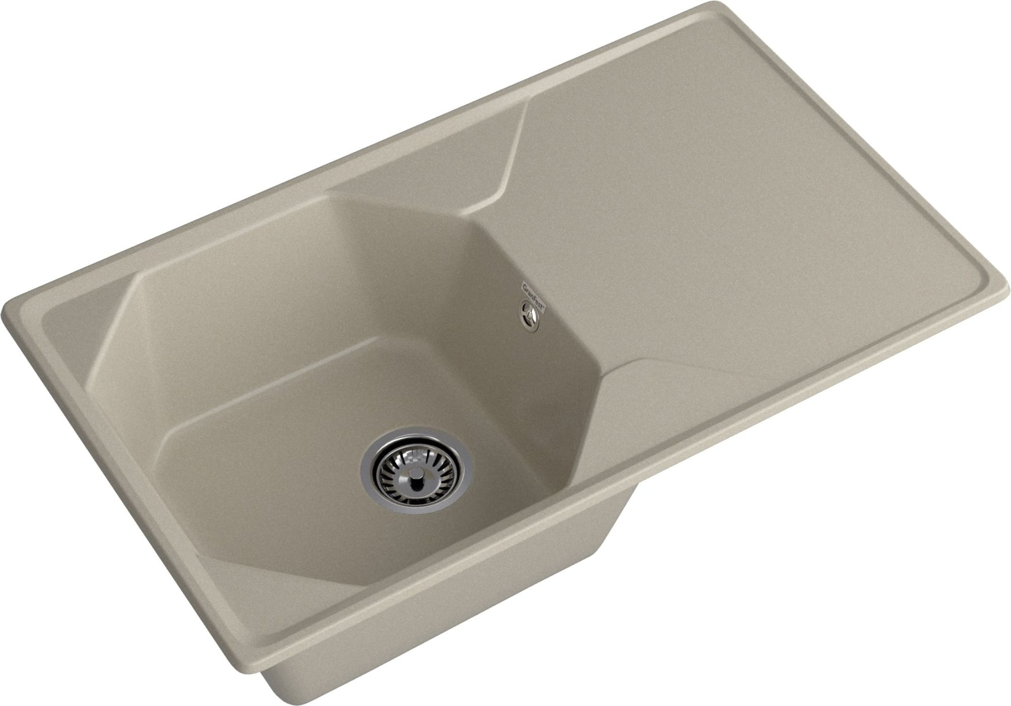 GRANFEST Мойка композит UNIQUE, GF-U-840L, чаш+кр 840*500, топаз