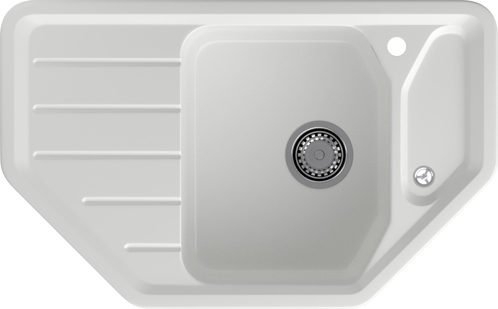 GRANFEST Мойка композит CORNER  GF-C--800E угловая 800*500мм  иней  арт.GF-