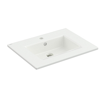 Раковина Ego 61х47,5 см, встраиваемая, прямоугольная, белый глянец, BERGES