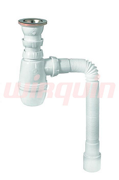 МИНОР (SM1102) сифон 1 1/2*40 с гибкой трубой 40*40/50, WIRQUIN