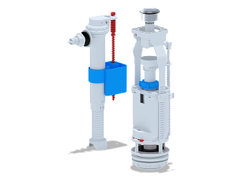 Набор с бок. подв. 3/8 пластик    кнопка хром, ANI PLAST