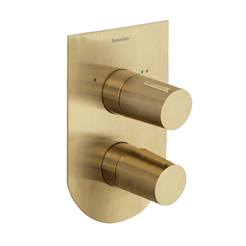 Встраиваемый смеситель для душа TZAR 341502SOC золото брашированное на 2 выхода