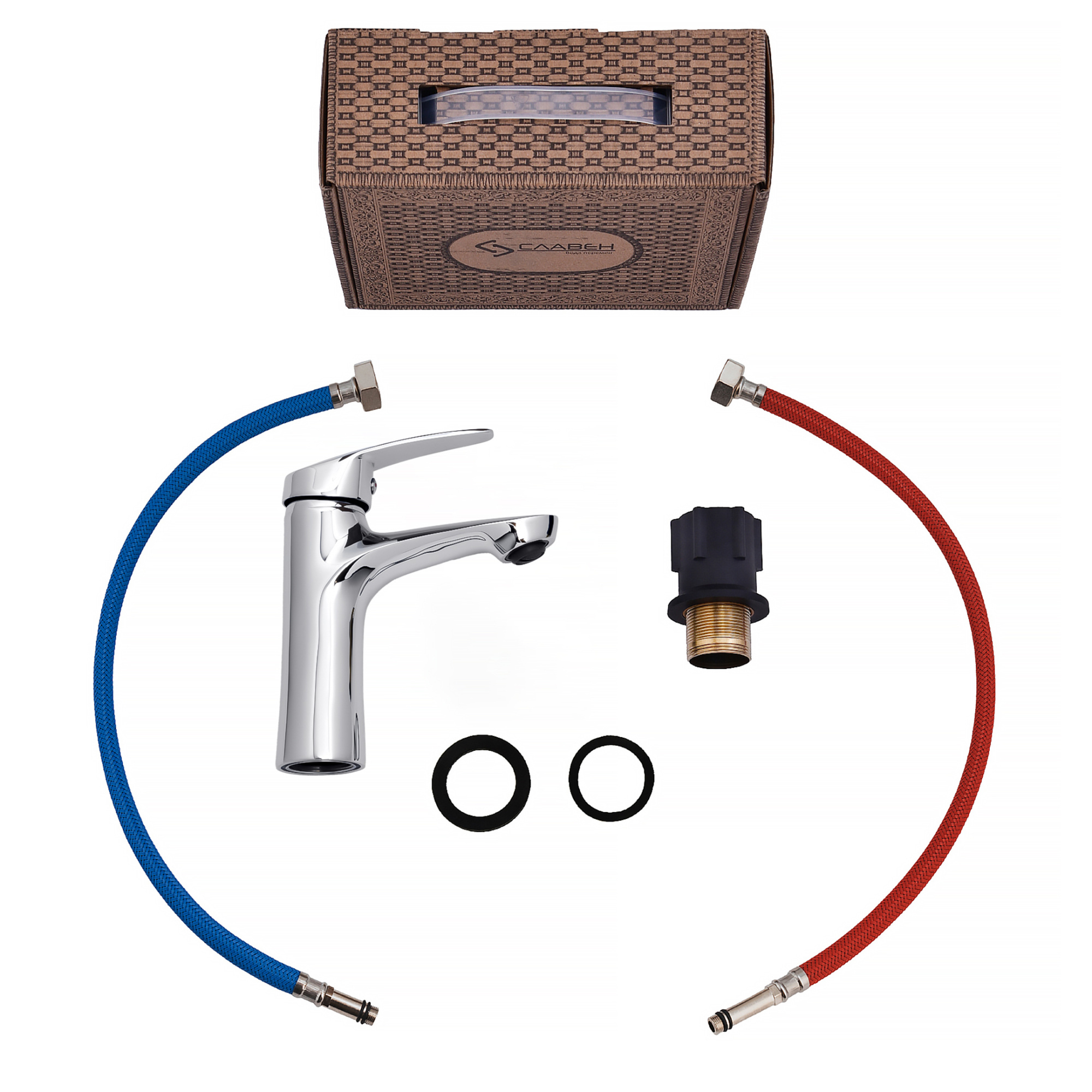 Смеситель для раковины СЛАВЕН Дача СЛ-ОД-В11 с литым изливом, хром