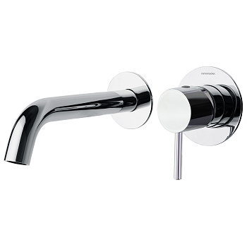 Встраиваемый однорычажный смеситель для раковины на раздельных пластинах с длинным изливом 240 мм OD