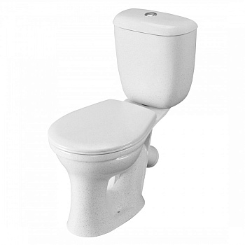 Унитаз-компакт Виктория косой выпуск, н/п., кноп. арматурой и сиденьем полипропилен, крап на белом S