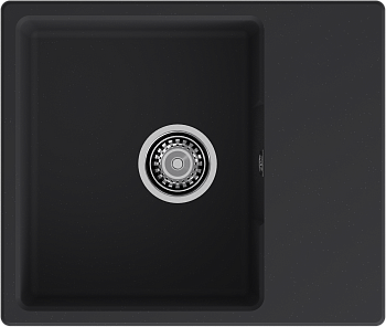 GRANFEST Мойка URBAN 658L  1-чаша+крыло 580*490мм черный арт.GF-UR-