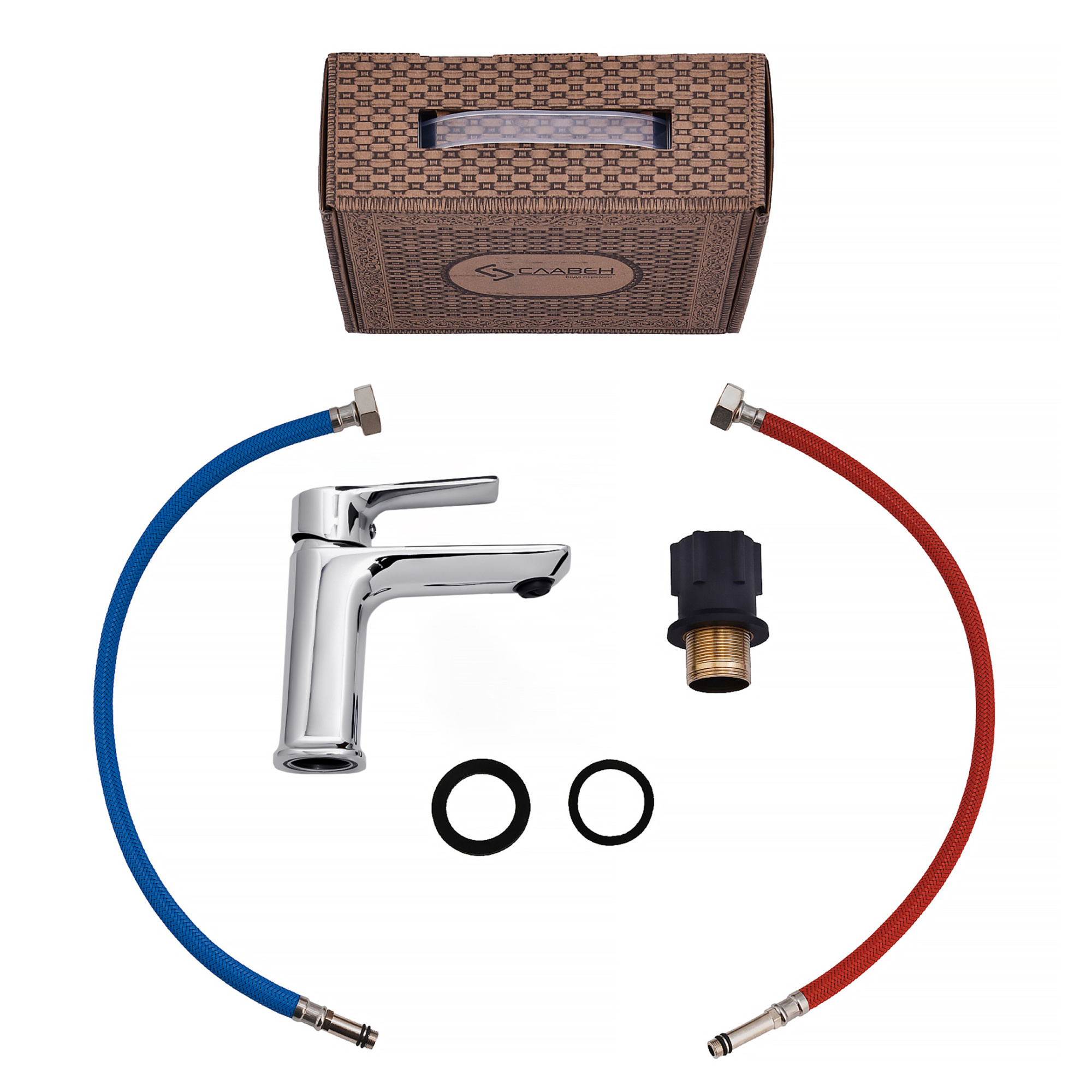 Смеситель для раковины СЛАВЕН Коттедж СЛ-ОД-Н11 с литым изливом, хром