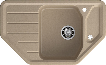 GRANFEST Мойка композит CORNER  GF-C--800E угловая 800*500мм  песочный  арт.GF-