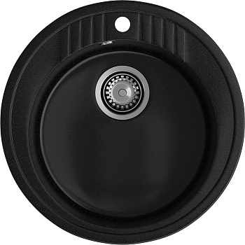 GRANFEST Мойка композит RONDO GF-R--520   D=520 мм   черный   арт.GF-