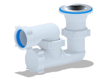 Сифон для душевого поддона АНИ Пласт E210 1 1/2 дюйма 40 регулируемый