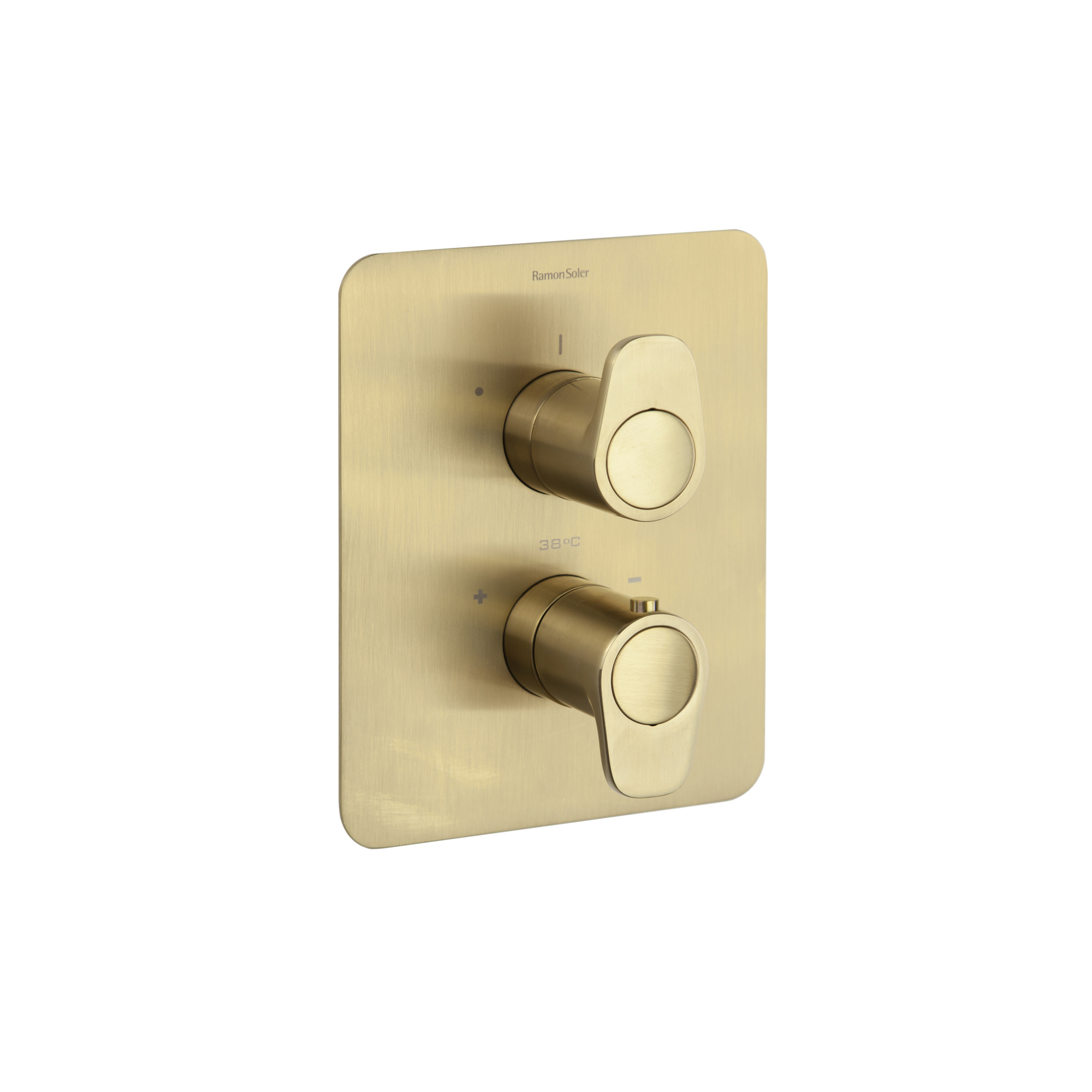 Встраиваемый термостатический смеситель для душа ALEXIA 368712SOC золото брашированное на 2 выхода