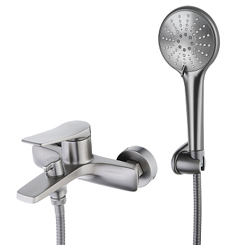 Bronx Смеситель для ванны, монолит.корот.излив168мм лейка ,р/ОД, графит, LM, LM3714GM