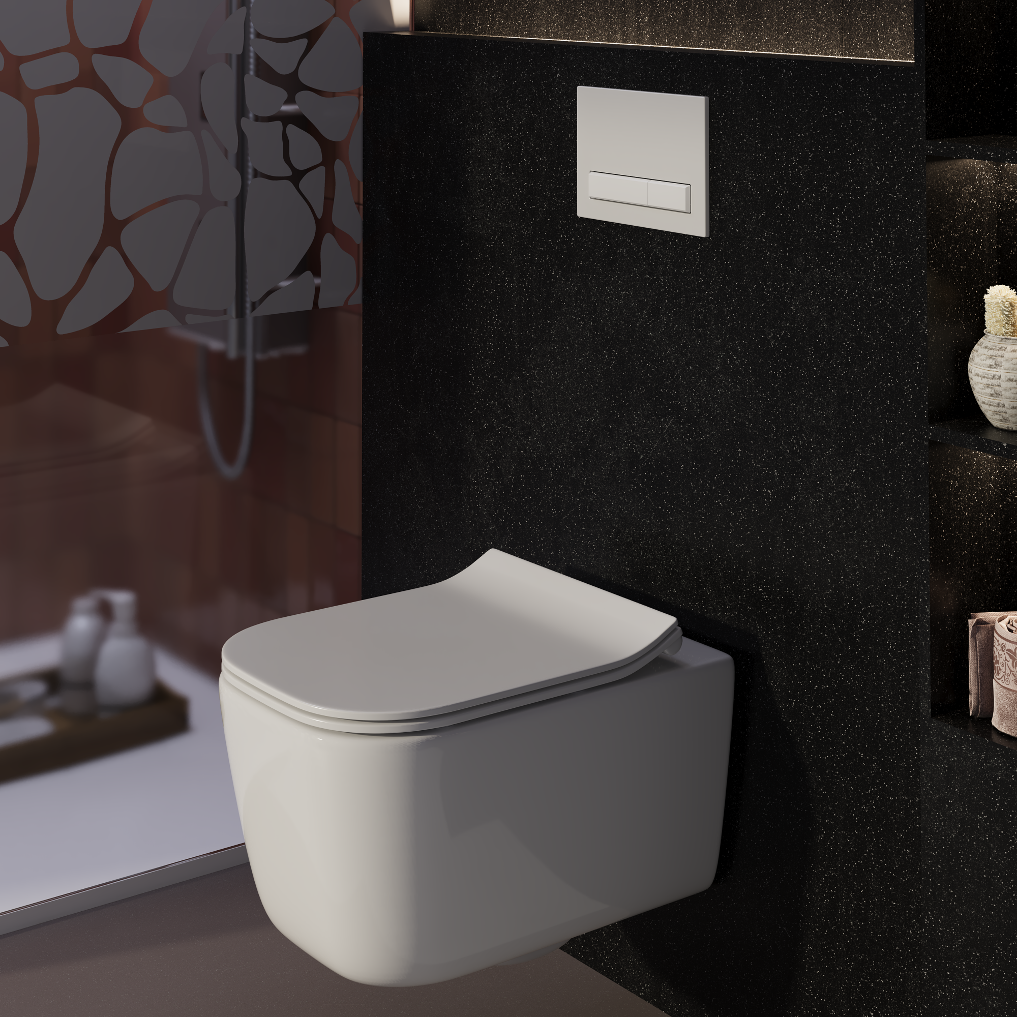 Клавиша смыва АНИ Пласт WP1400 для инсталляции белая матовая прямоугольная