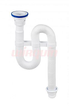 Сифон гофрированный VIR (1 1/2xØ40/50), пластиковая чашка Ø70 мм, VIRPLAST