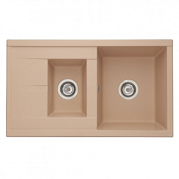 Мойка для кухни  Делия 87 870x510x218 мм, прямоуг. с крылом и доп. чашей, латте