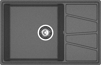 GRANFEST Мойка композит VERTEX, GF-V-780L, чаш+кр 780*500, графит