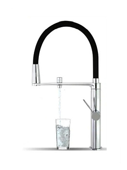 Cмеситель высокий для кухни однорычажный с гибким поворотным изливом и подключением питьевой воды 89