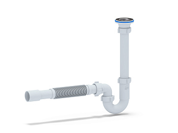 Сифон Ани 1 1/4*32 прямоточный с гибкой трубой 32*32/40, ANI PLAST