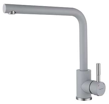 GRANFEST QUARZ Смеситель для кухни Г-обр. D-35мм (серый)