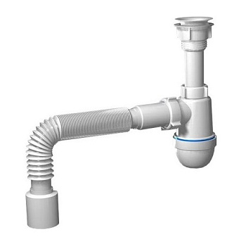 Сифон для мойки АНИ Пласт Варяг C5005 1 1/4 дюйма 40 с гибкой трубой 40х40