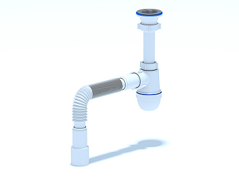 ANI Сифон для раковины 1 1/2"*40 c гибкой трубой 40*40/50мм. (длина винта 70мм.), ANI PLAST