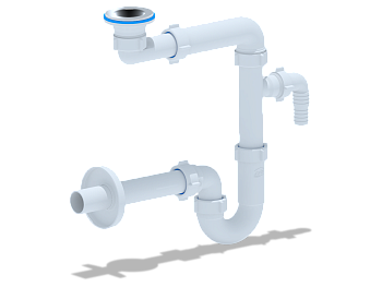 Сифон для умывальника 1 1/4 х 32 с отводом для ст. машины  прям. труб. 32, нерж.реш. 65мм, ANI PLAST