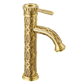 Jasmine Смеситель для раковины, выс.монолит.излив 216мм, р/ОД, бронза, LM, LM6609B