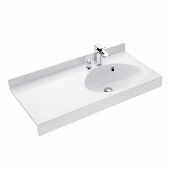 Раковина ОТЕЛЬ 3/1000, правая с навесами и диспенсором