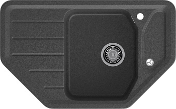 GRANFEST Мойка композит CORNER  GF-C--800E угловая 800*500мм  графит арт.GF-C