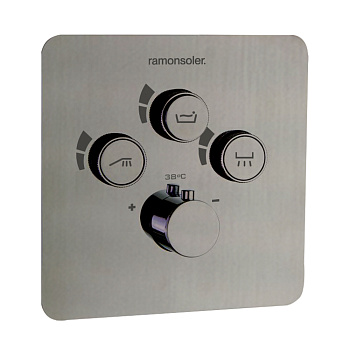 Встраиваемый термостатический смеситель для душа RS SMART 85T301SNC никель брашированный на 3 выхода