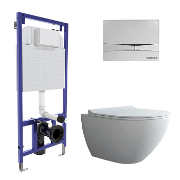 Комплект: инсталляция NOVUM, кнопка F3, унитаз PUMA Rimless 51 см, сиденье дюропласт Toma Slim SO, B