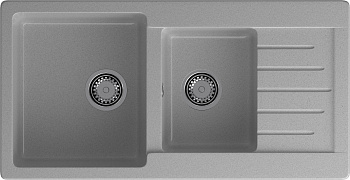 GRANFEST Мойка композит PRACTIK GF-P--980KL  2 чаши с  крылом 980*510 мм  серый  арт.GF-