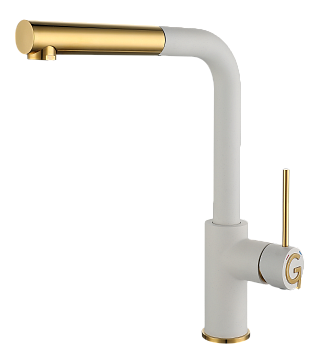 Смеситель для кухни RIVELATO Albano с выдвижной лейкой иней золото (1573503 brina oro)