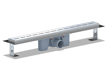 Трап линейный из нержавеющей стали АНИ Пласт TL2565G выпуск 50 мм решётка Киль глянцевая 650 мм