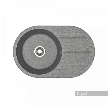 Мойка для кухни  Амира  780x500x211 мм, круглая с крылом, серый