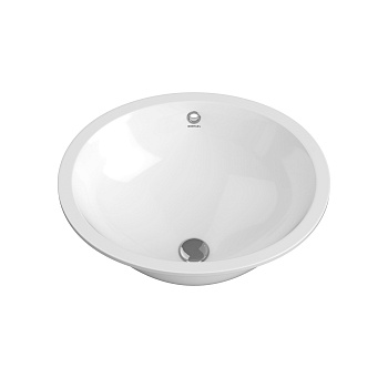 Раковина Ego Ø 56 см, встраиваемая снизу , без отверстия под смеситель, овальная, белый глянец, BERG