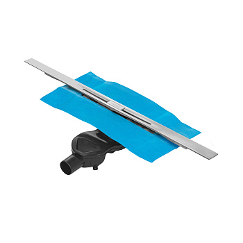 Желоб водосток SIMPEL 1000, матовый хром, S-сифон D50 H60 боковой, BERGES