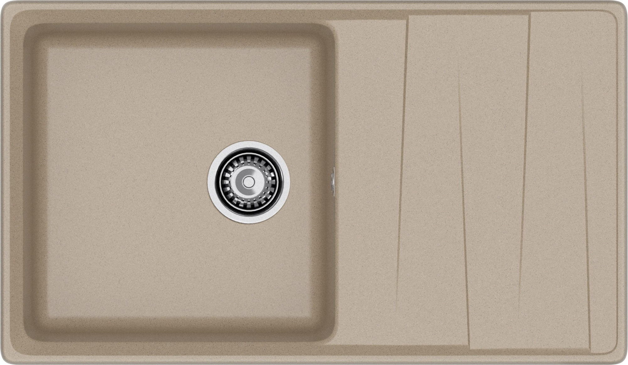 GRANFEST Мойка композит LEVEL, GF-LV-860L, чаш+кр 860*500, песочный