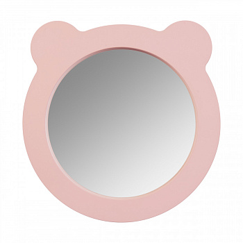 Зеркало КАСПЕР МИШКА , круглое, розовый матовый