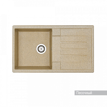 Мойка для кухни  Верона 855x500x210 мм, прямоуг. с крылом, песочный