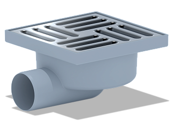 Трап гор. вып. 50 решетка из нерж. стали 150х150 ANI PLAST