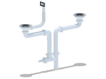 Набор для дв.универс.разноур.сифона 600 с выпуском 3 1/2", ANI PLAST