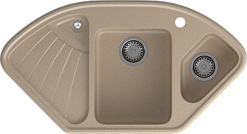 GRANFEST Мойка композит CORNER  GF-C--1040E угловая 1039*560мм  песочный арт.GF-