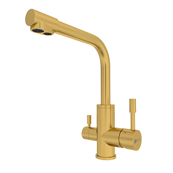 Expert Смеситель для кухни, выс.пов.излив 210мм фильтр.воды, р/ОД, золото, LM, LM5061G