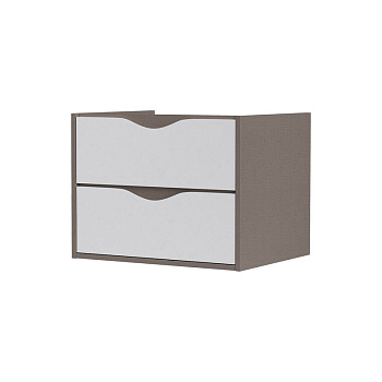 Тумба EQUIL Smile 60 под столешницу (60 100R 100L) подвесная 2 ящ. белый/лен антрацит