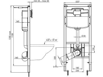 Инсталляция в наборе с Унитазом "Элеганс" кир.керам., сид.полип.экон.,клав.овал,хром мат, ANI PLAST