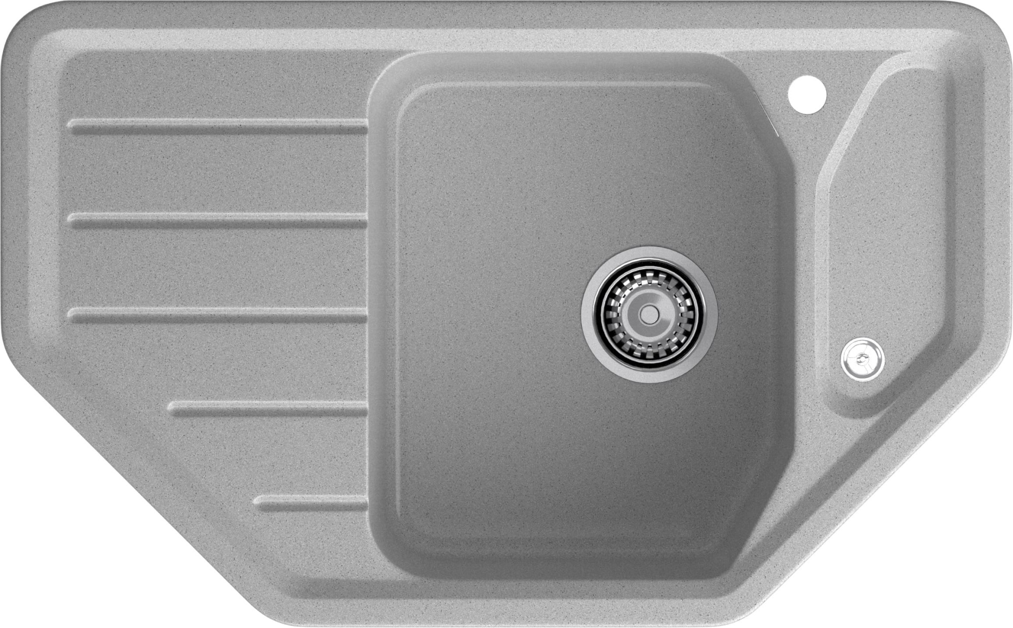 GRANFEST Мойка композит CORNER  GF-C--800E угловая 800*500мм  серый  арт.GF-